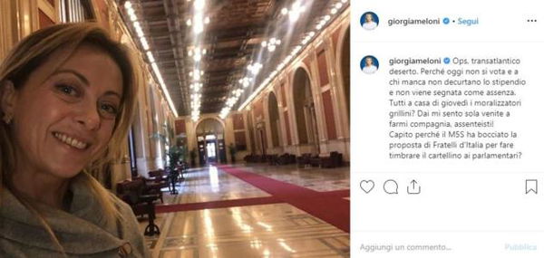 Giorgia Meloni irride il ‘Transatlantico vuoto’, ma il giovedì mattina si lavora nelle Commissioni