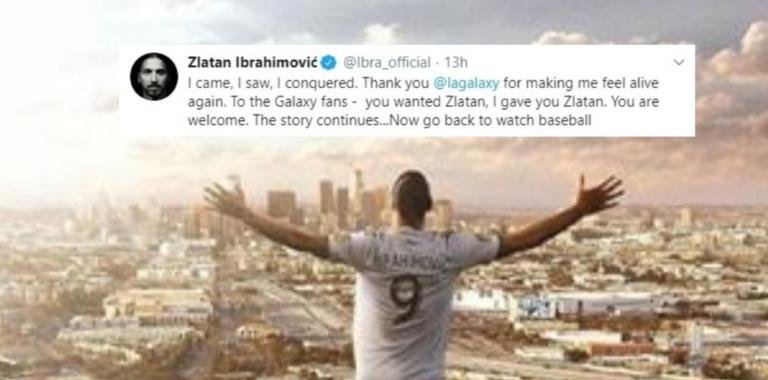 Ibrahimovic saluta Los Angeles: «Veni, vidi, vici». Ma negli Usa non ha vinto nulla