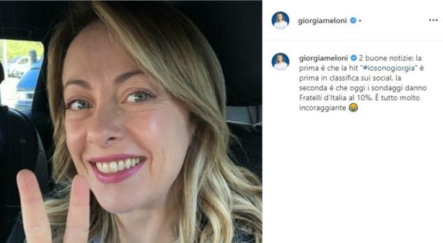 Giorgia Meloni ringrazia i social per il successo della hit «Io sono Giorgia» article-post