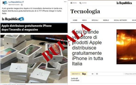 La bufala degli «iPhone gratis in Italia», fingendosi La Repubblica article-post