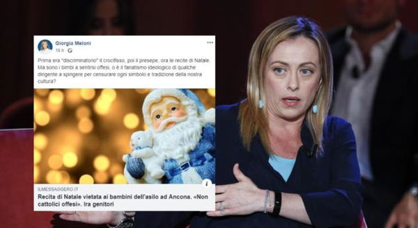 Giorgia Meloni cade nella bufala della recita di Natale annullata in una scuola della provincia di Ancona