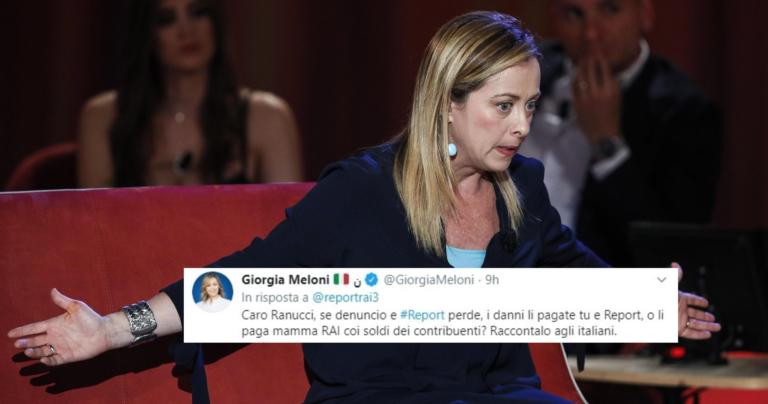 La magnanima Giorgia Meloni: non denuncia Report per non far pagare il conto agli italiani