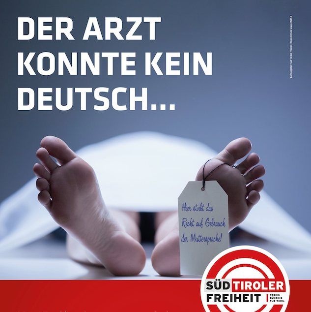 Il Suedtiroler Freiheit pubblica manifesti xenofobi contro i medici italiani