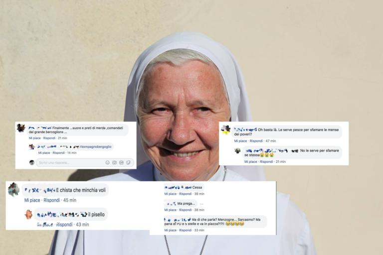 Ci sono commenti irripetibili su Suor Giuliana che partecipa alle manifestazioni delle sardine
