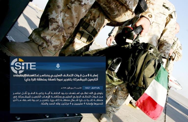 L’Isis rivendica l’attentato ai militari italiani: «Con l’aiuto di Dio, abbiamo colpito i crociati»