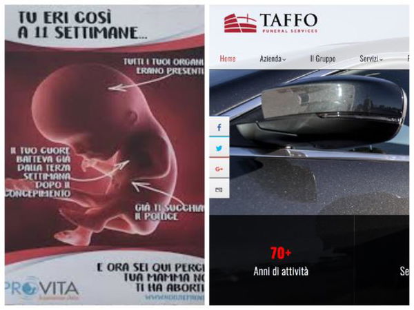 Pro Vita non prende bene il divieto dei manifesti con i feti: «E allora Taffo? Loro non sono violenti?»