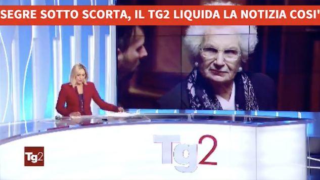 Ventuno secondi: questo il tempo dedicato dal Tg2 alla notizia della scorta a Liliana Segre
