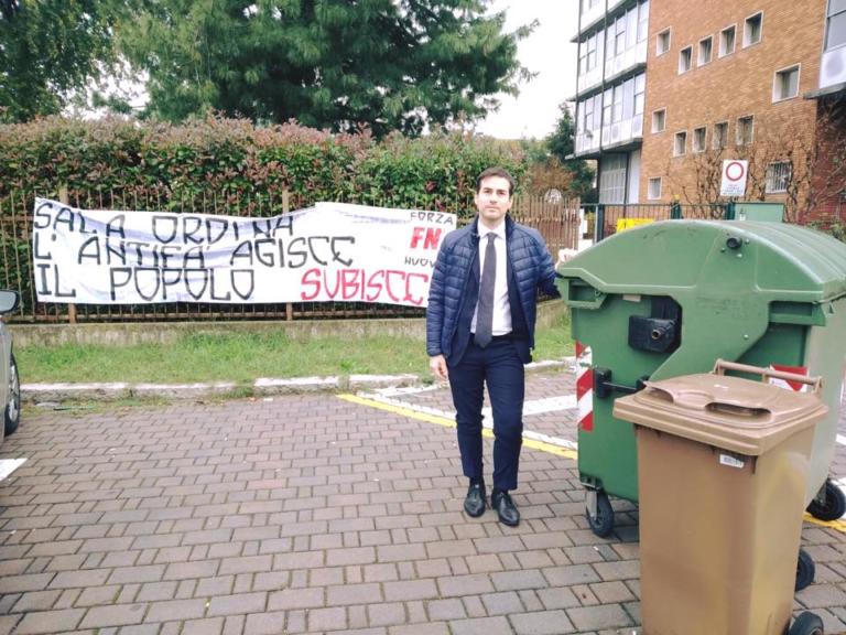 Striscione di Forza Nuova a Milano contro Segre, il presidente di municipio: «Va nel generico o nell’umido?»