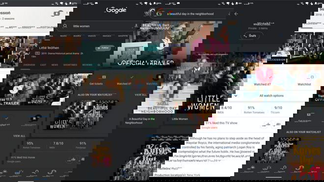 Google search watchlist e novità YouTube per film e serie tv