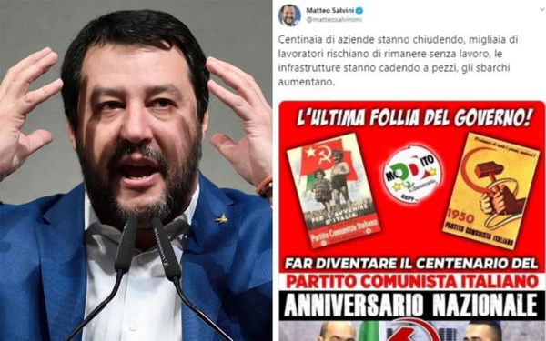 La bufala di Salvini sul governo «che fa diventare il centenario del PCI una festa nazionale»