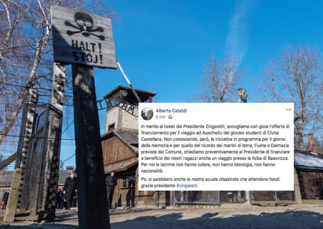 Zingaretti paga il viaggio degli studenti di Civita Castellana ad Auschwitz, Fdi: «E allora le foibe?» article-post