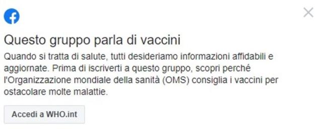 Facebook ‘manda un avviso’ a chi vuole entrare nei gruppi No Vax article-post
