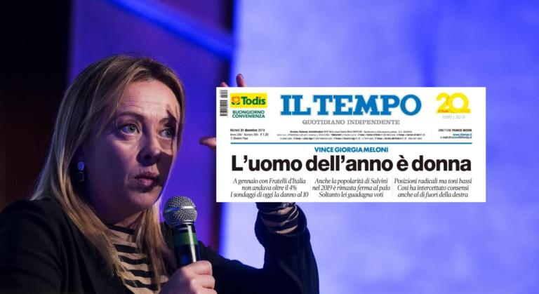 Secondo Il Tempo, ‘L’uomo dell’anno’ è Giorgia Meloni