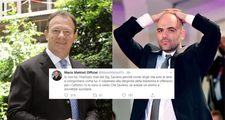 Mario Mattioli invita Roberto Saviano a suicidarsi