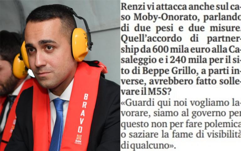 La non-risposta di Luigi Di Maio sul caso Moby-Onorato: «Noi siam qui per lavorare e non per fare polemica»