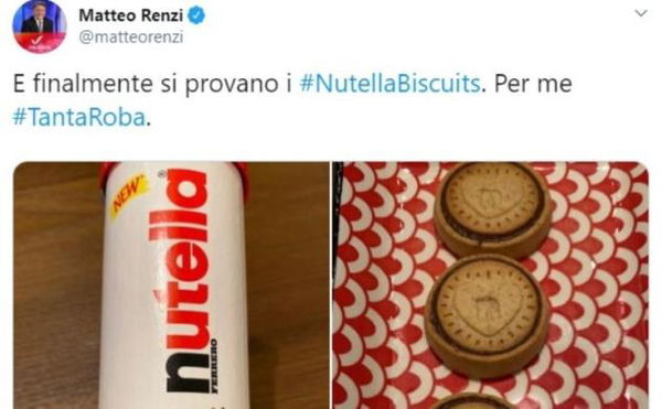 Alla fine è successo: anche Renzi parla dei Nutella Biscuits sui social (e sembra Salvini)