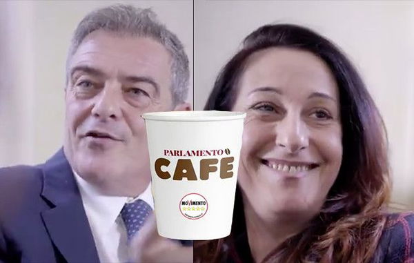 Luca Bizzarri spiega a Taverna e Castaldi come funzionava Camera Cafè (vista la citazione per lo spot sulla manovra)