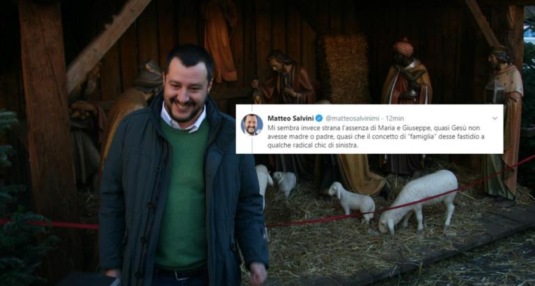 Salvini, il Gesù nero e la Sacra Famiglia che dà fastidio alla sinistra
