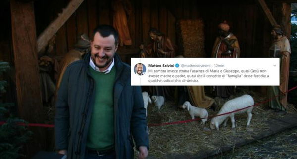 Salvini, il Gesù nero e la Sacra Famiglia che dà fastidio alla sinistra