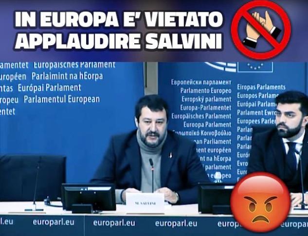 L’ex eurodeputato Salvini non conosce il regolamento della sala stampa di Bruxelles | VIDEO