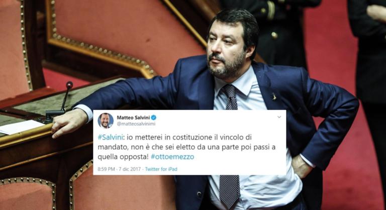 Quanto è lontano il 2017 di Salvini: «Non è che sei eletto da una parte poi passi a quella opposta»