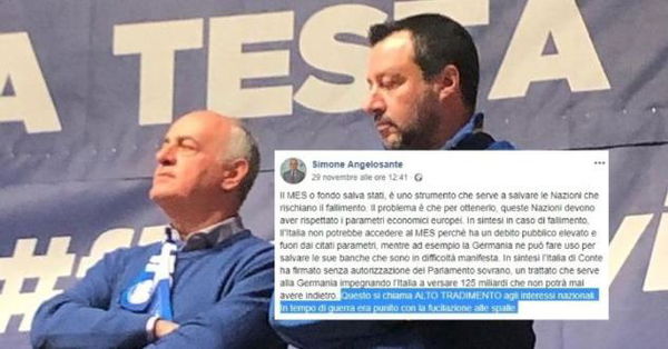 Il sindaco leghista di Ovindoli minaccia Conte: «Durante la guerra saresti stato fucilato alle spalle»