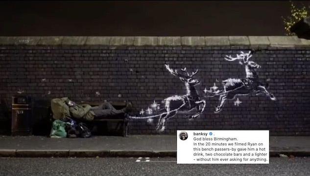 Banksy e il Natale: l'ultima opera a Birmingham è commovente