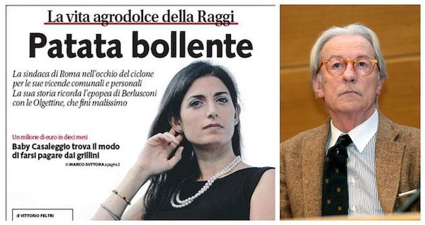 Vittorio Feltri rinviato a giudizio per il titolo «patata bollente» contro Virginia Raggi