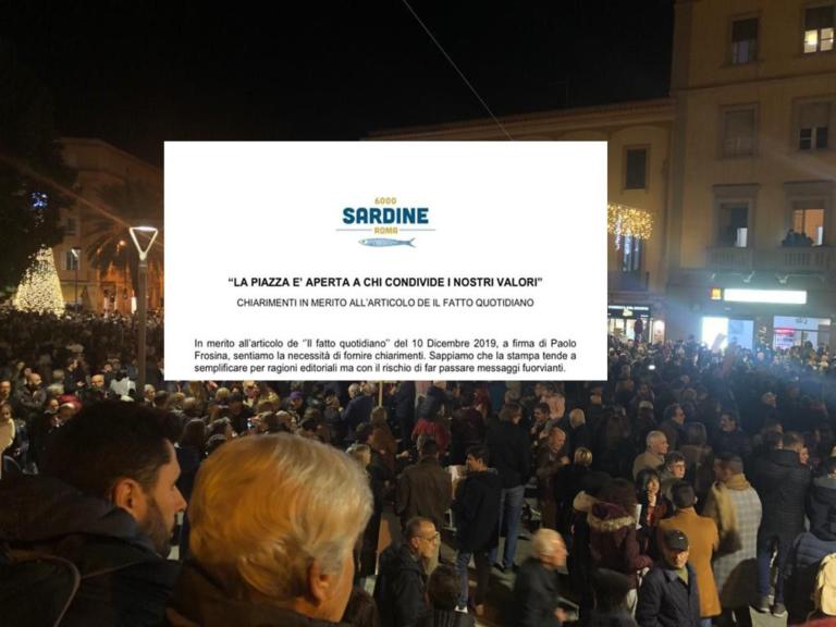 Le Sardine su Casapound precisano: «Invito per chi pensa che il linguaggio di certa destra abbia passato il segno»