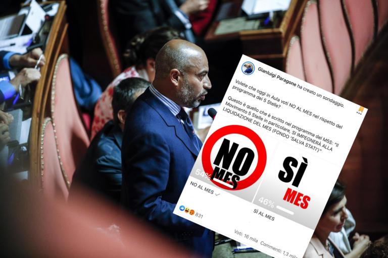 Il mini-sondaggio di Paragone sui social: voterà no al Mes