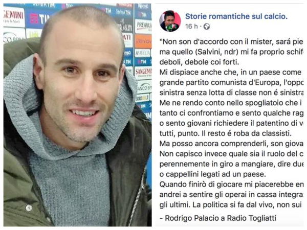 La clamorosa bufala di Palacio che chiama Salvini ‘asino’ e che non è d’accordo con Mihajlovic