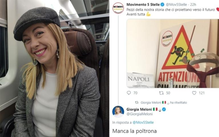 Giorgia Meloni ‘irride’ la cravatta di Luigi Di Maio, ma lei non lasciò la poltrona quando votò la fiducia a Monti