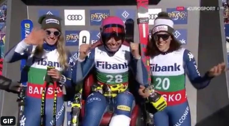 Infinita Italia dello sci a Bansko: Curtoni, Bassino e Brignone monopolizzano il podio