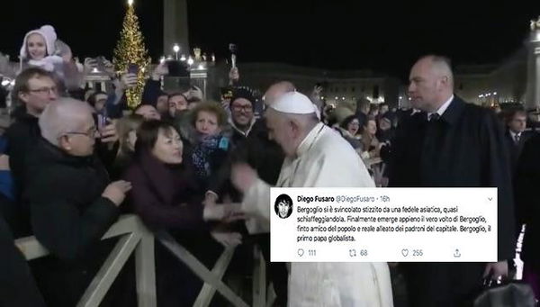 Secondo Fusaro, il gesto del papa mostra il suo vero volto di alleato dei padroni del capitale