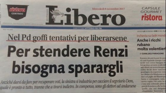 Quando Libero titolò «Per stendere Renzi bisogna sparargli» e Feltri si giustificò: «Non sanno leggere» article-post