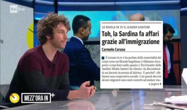 Il Giornale fa un titolo su Santori che ‘fa affari con l’immigrazione’, ma lo stesso articolo lo smentisce