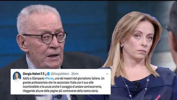 Giorgia Meloni ha detto che Pansa ha riletto le pagine più controverse della nostra storia