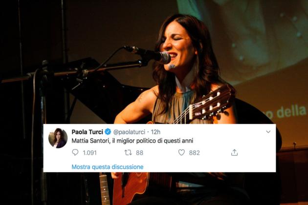 La gogna social contro Paola Turci che ha definito Mattia Santori «il miglior politico di questi anni» article-post