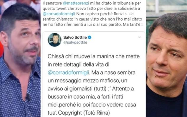 Renzi cita in tribunale Salvo Sottile per aver espresso solidarietà a Corrado Formigli article-post
