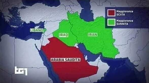 Il Tg1 fa confusione tra Stati sunniti e Stati sciiti