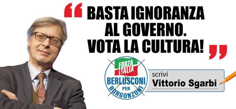 Sgarbi chiede di votare ‘la cultura’, ma in Emilia-Romagna sostiene Borgonzoni (che ha detto di non leggere libri da anni) | VIDEO