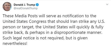 Trump ‘promette’ una reazione sproporzionata nei confronti dell’Iran article-post