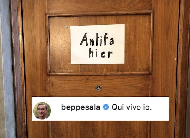 Giuseppe Sala contro l’antisemitismo a Mondovì affigge un cartello alla sua porta