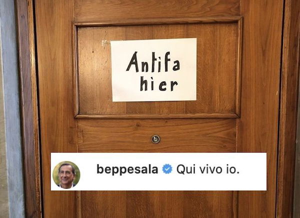 Giuseppe Sala contro l’antisemitismo a Mondovì affigge un cartello alla sua porta