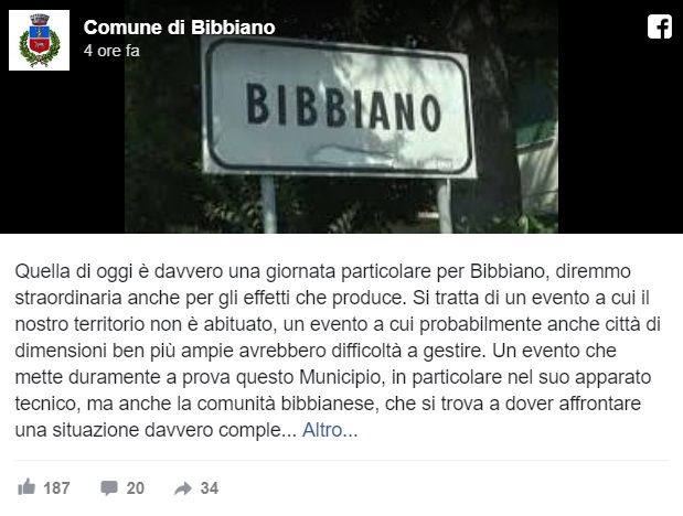 Il Comune di Bibbiano preoccupato per la gestione della piazza con Salvini e Sardine