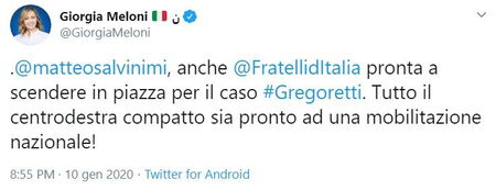 Giorgia Meloni pronta a scendere in piazza per difendere Salvini sul caso Gregoretti article-post