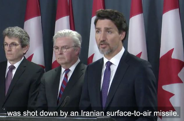 Trudeau dice di avere le prove che l’aereo ucraino sia stato colpito da un missile iraniano