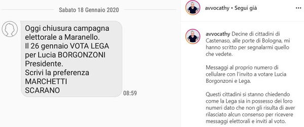 La Lega verrà denunciata per l’sms agli abitanti di Castenaso che viola la loro privacy