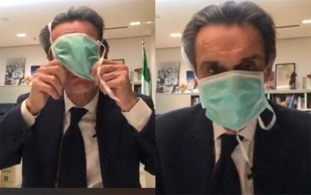 Attilio Fontana dice che quella mascherina «non è sbagliata», ma è «l’unica che ci resta» article-post