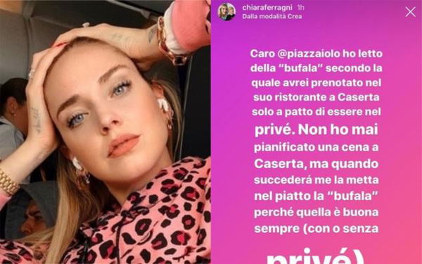Chiara Ferragni rispedisce la ‘bufala’ al pizzaiolo di Caserta